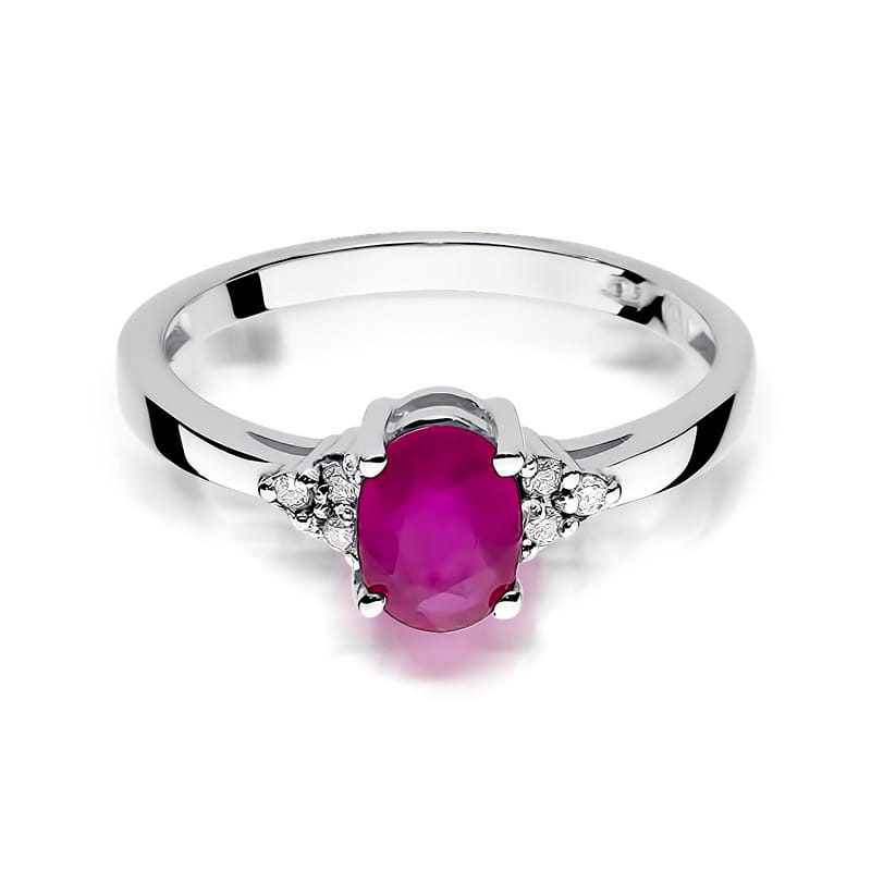 W308 Ruby prsteň 1.00ct biele zlato Au 585/1000 - 1