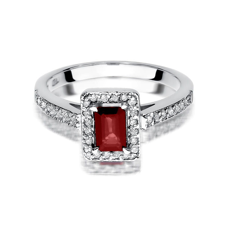 W422 Ruby prsteň 0,80ct biele zlato Au 585/1000 - 1