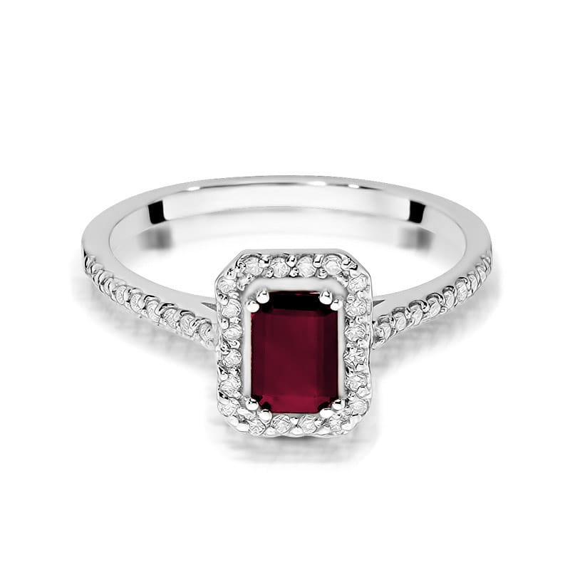 W403 Ruby prsteň 0,80ct biele zlato Au 585/1000 - 1