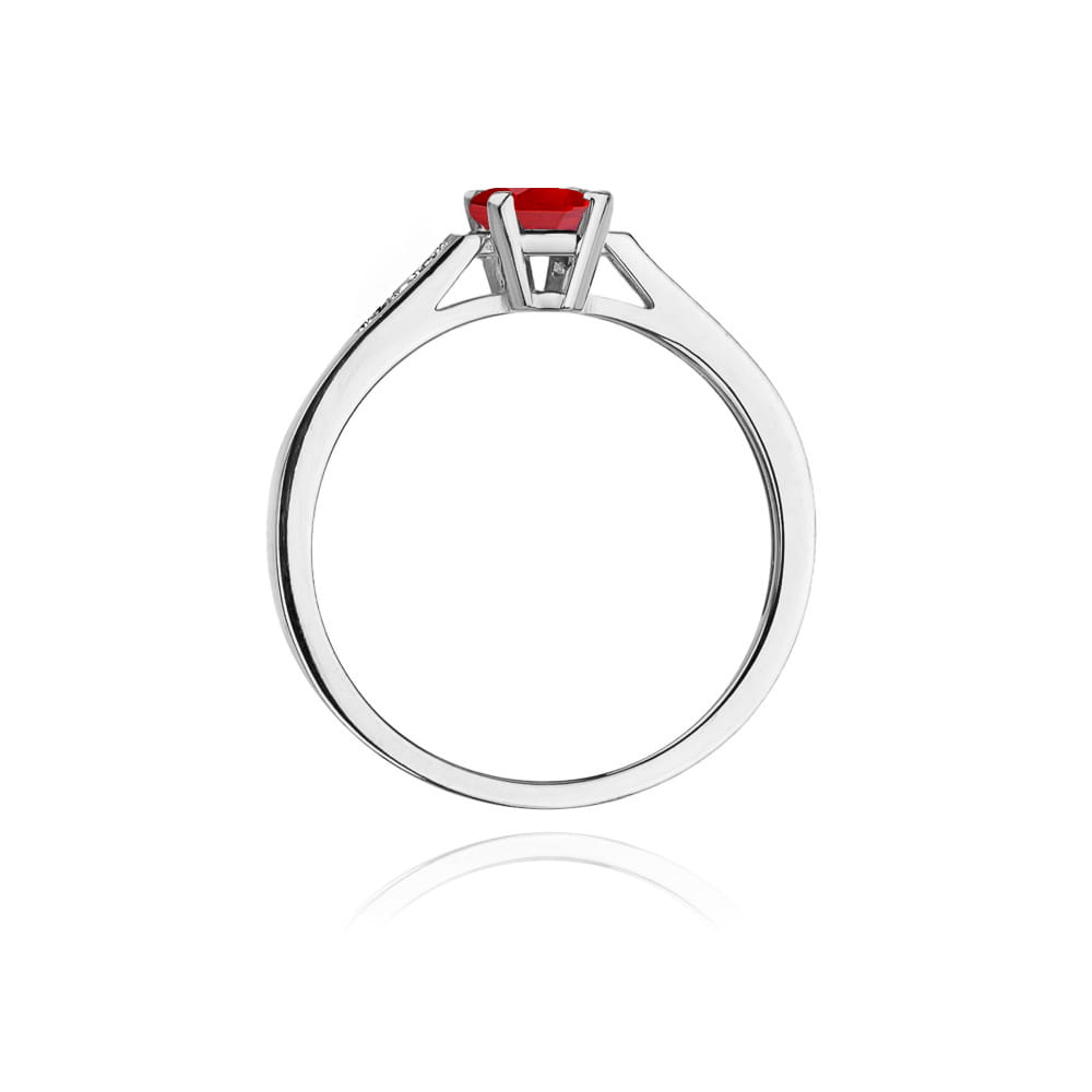 Prsteň W078 Ruby 0,80ct biele zlato Au 585/1000 - 2