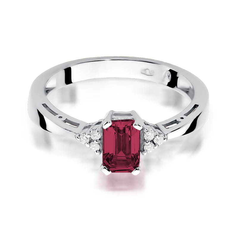 W002 Ruby prsteň 0,80ct biele zlato Au 585/1000 - 1