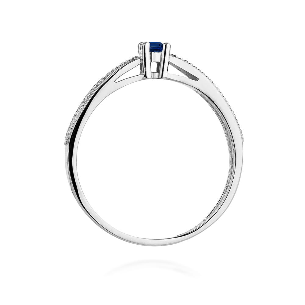 W449 Zafírový prsteň 0,15ct biele zlato Au 585/1000 - 2