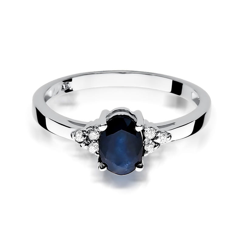 W308 Zafírový prsteň 0,90ct biele zlato Au 585/1000 - 1
