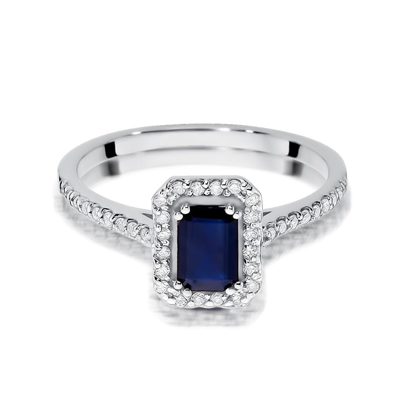 W403 Zafírový prsteň 0,60ct biele zlato Au 585/1000 - 1