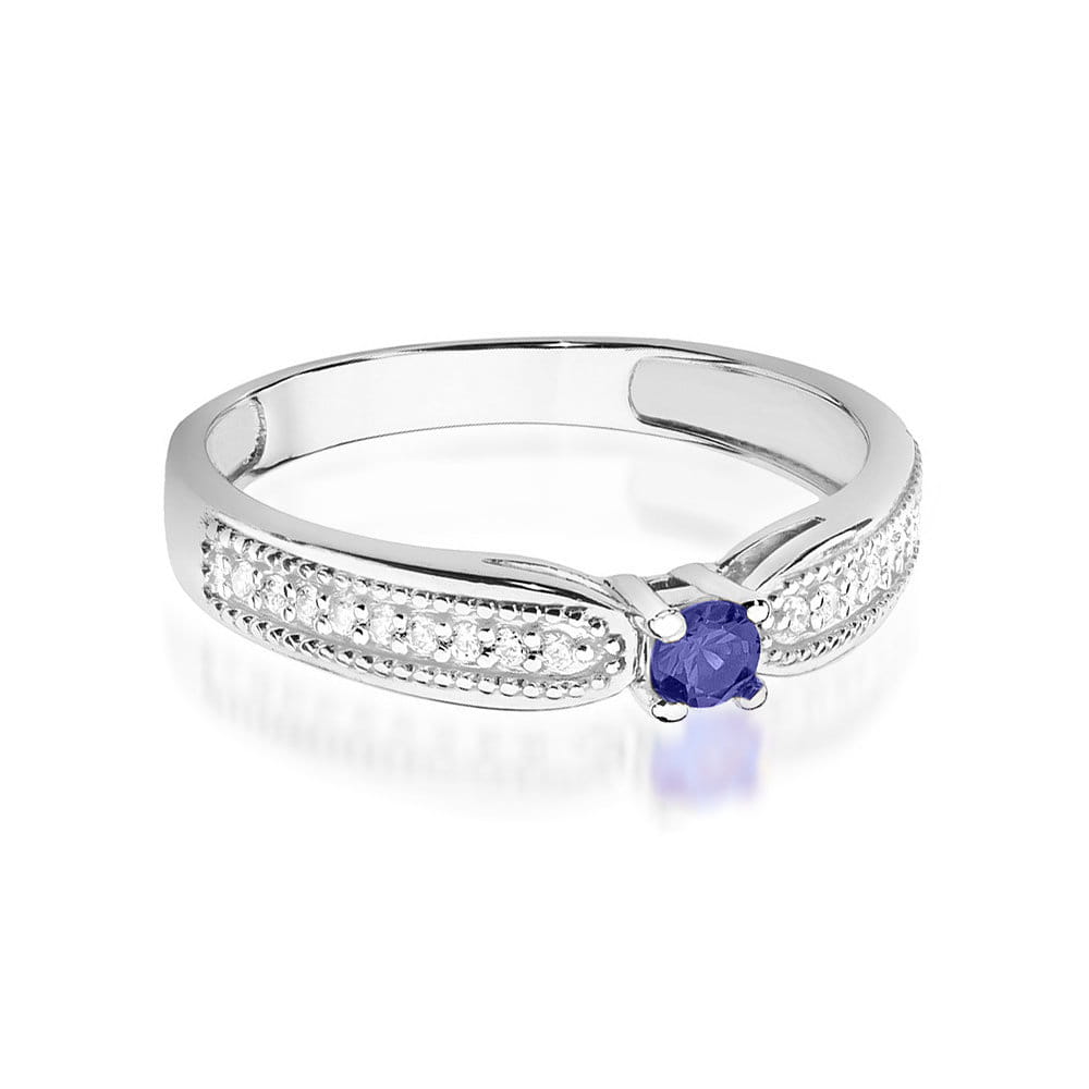 W449 Tanzanitový prsteň 0,15ct biele zlato Au 585/1000 - 1