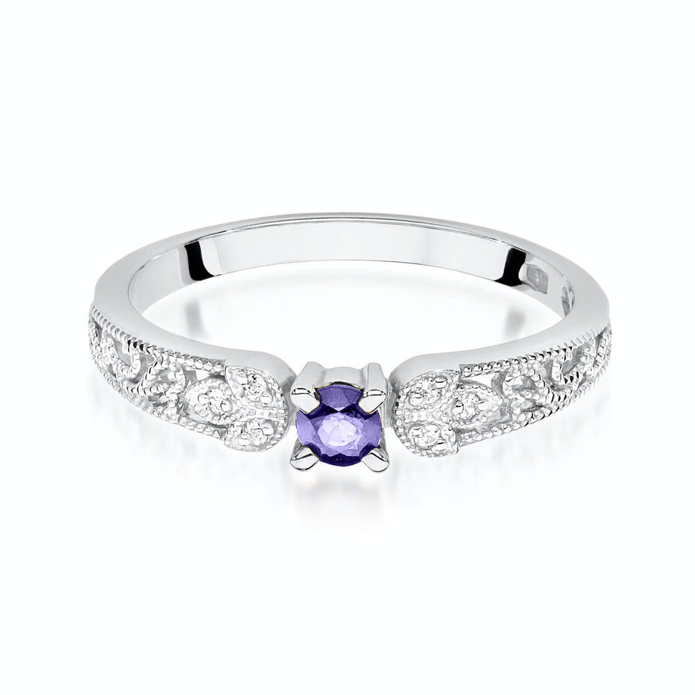 W411 Tanzanitový prsteň 0,15ct biele zlato Au 585/1000 - 1