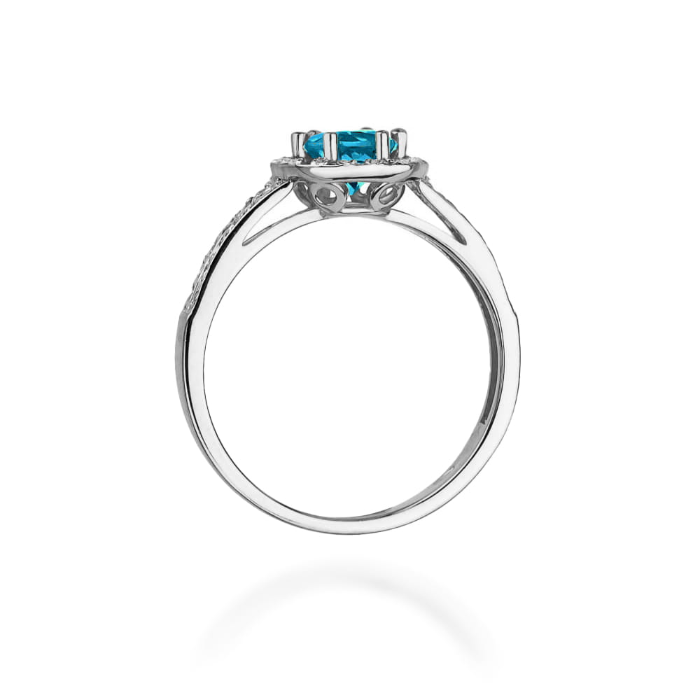 W087 Topaz London Modrý prsteň 0,50ct biele zlato Au 585/1000 - 2
