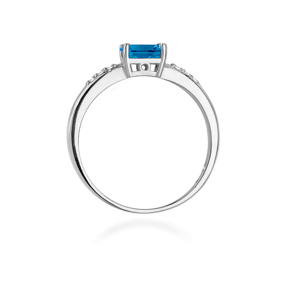 W077 Topaz London Modrý prsteň 0,50ct biele zlato Au 585/1000 - 2