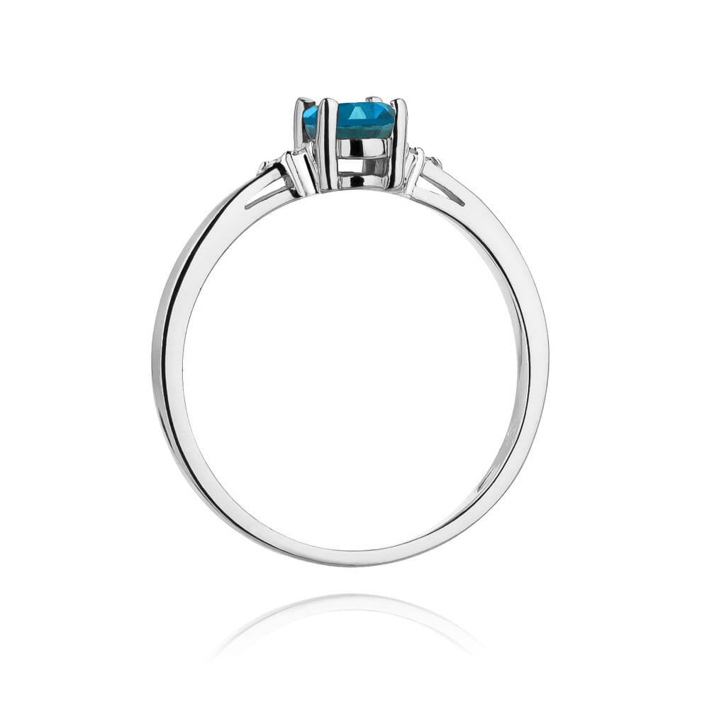 W301 Topaz London Modrý prsteň 0,50ct biele zlato Au 585/1000 - 2