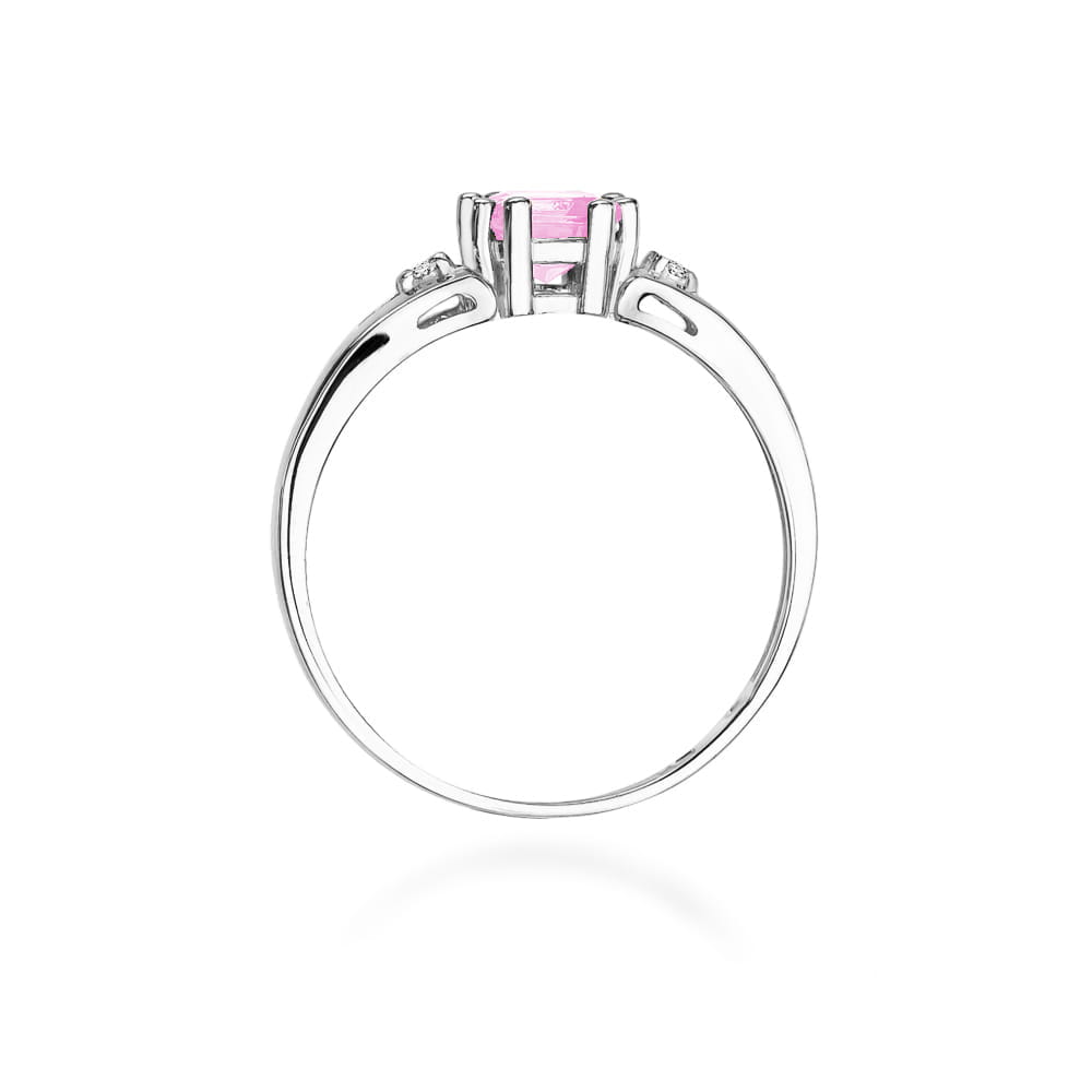 Prsteň W044 Ružový Topaz 0,70ct biele zlato Au 585/1000 - 2