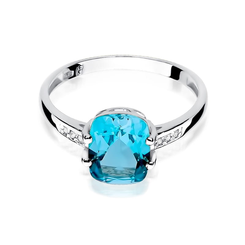 W038 Topaz prsteň 2.40ct biele zlato Au 585/1000 - 1
