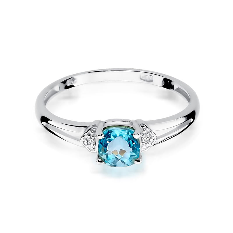 W039 Topaz prsteň 0,70ct biele zlato Au 585/1000 - 1