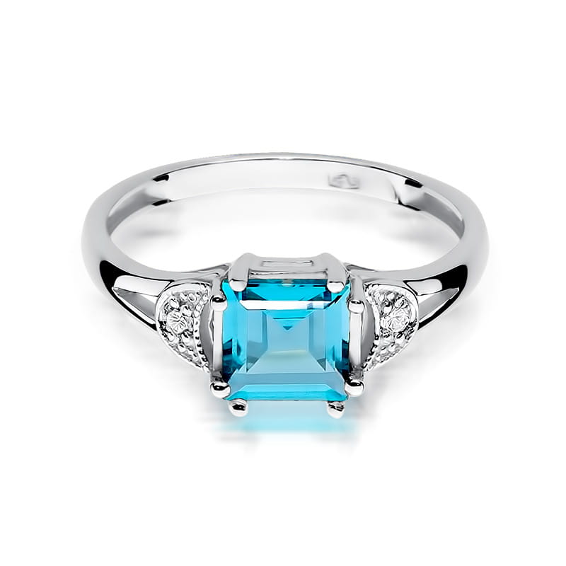 W040B Topaz prsteň 1.40ct biele zlato Au 585/1000 - 1