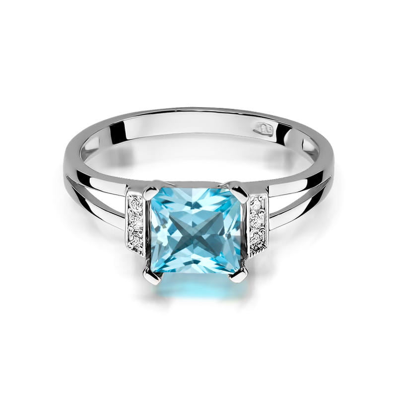 W103 Topaz prsteň 1.40ct biele zlato Au 585/1000 - 1