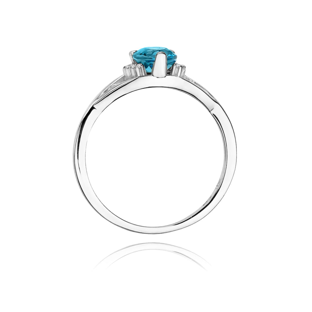 W099 Topaz prsteň 0,90ct biele zlato Au 585/1000 - 2