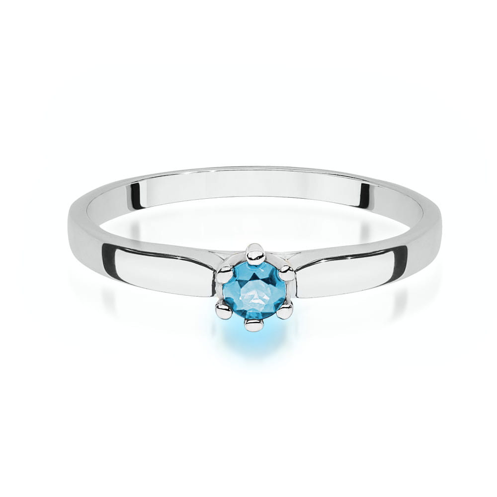 W222 Topaz prsteň 0,15ct biele zlato Au 585/1000 - 1