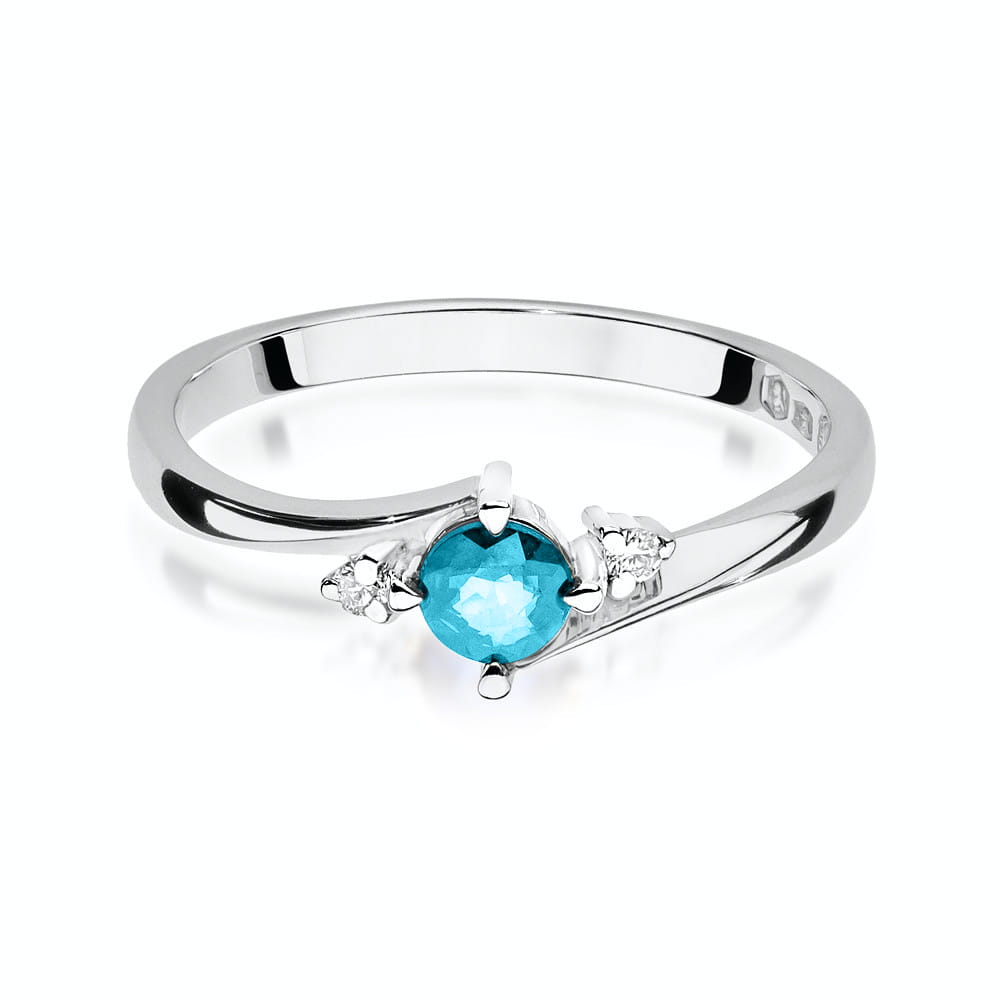 W346B Topaz prsteň 0,25ct biele zlato Au 585/1000 - 1