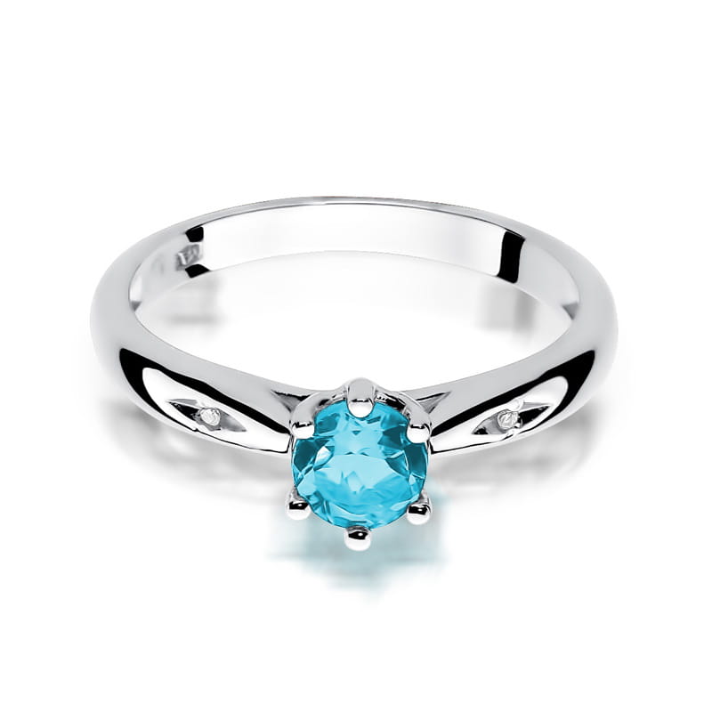 W074 Topaz prsteň 0,50ct biele zlato Au 585/1000 - 1