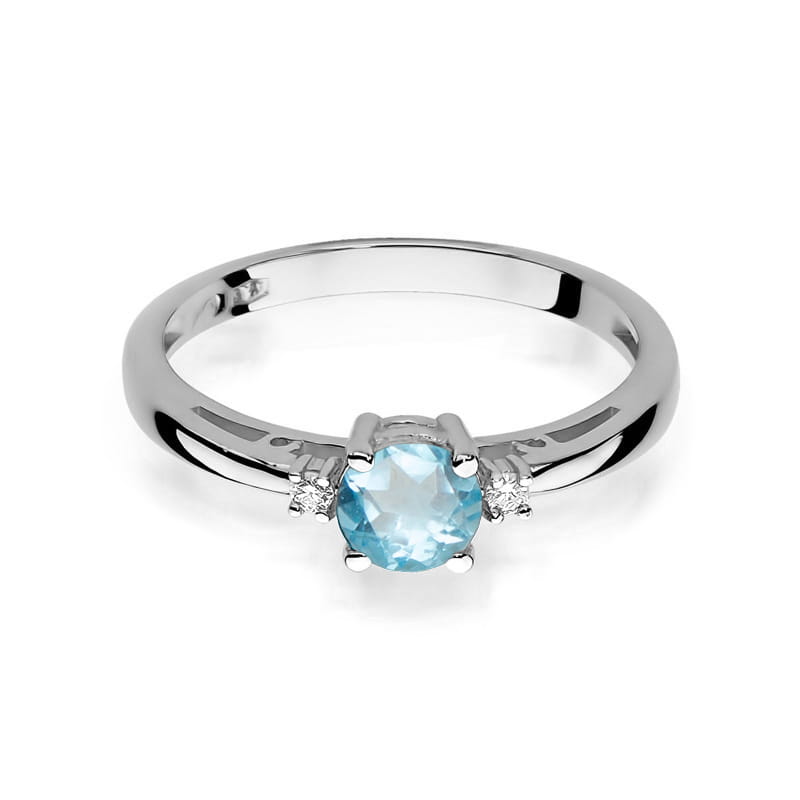W010 Topaz prsteň 0,50ct biele zlato Au 585/1000 - 1