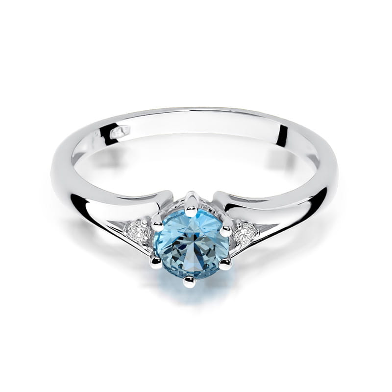 W076 Topaz prsteň 0,50ct biele zlato Au 585/1000 - 1