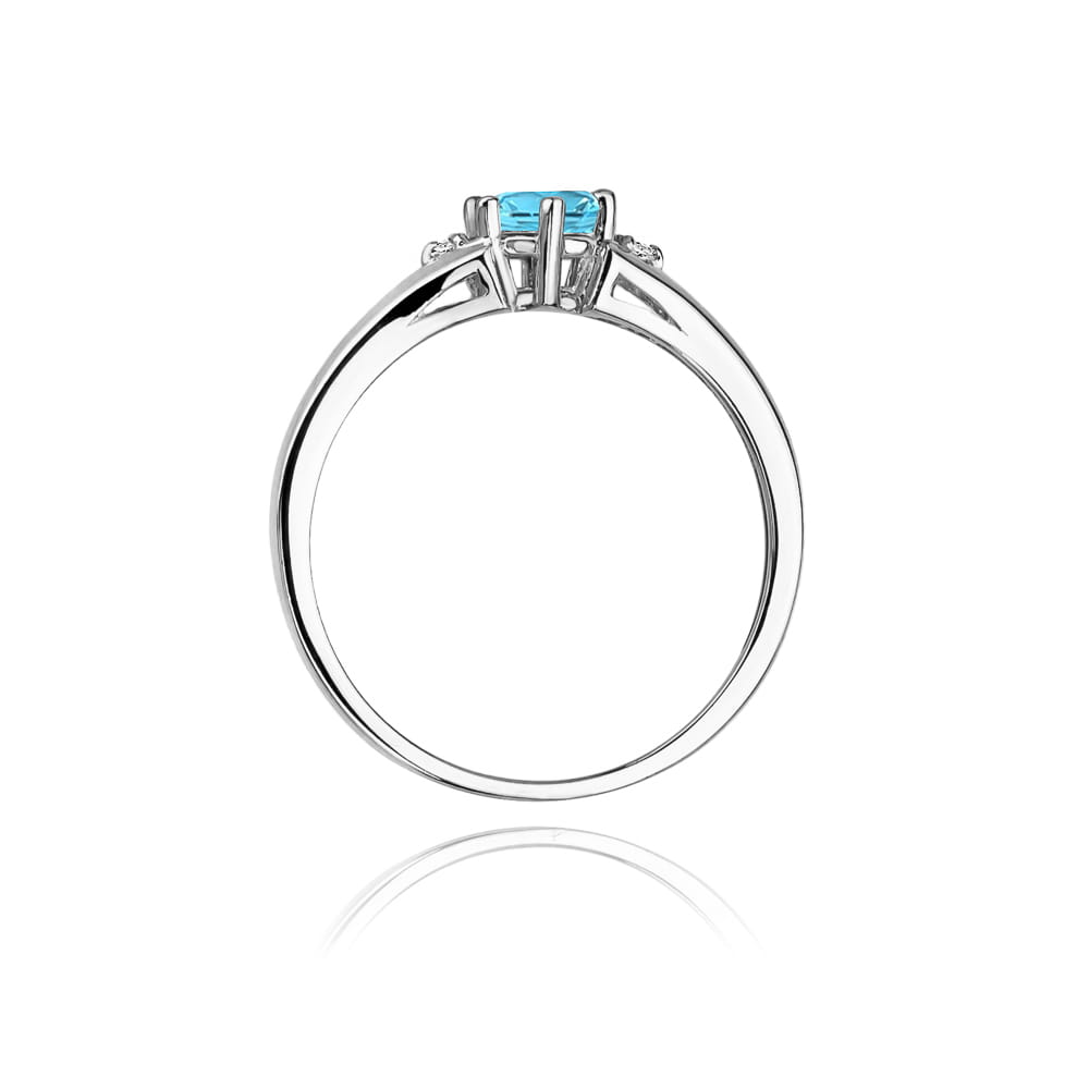 W076 Topaz prsteň 0,50ct biele zlato Au 585/1000 - 2