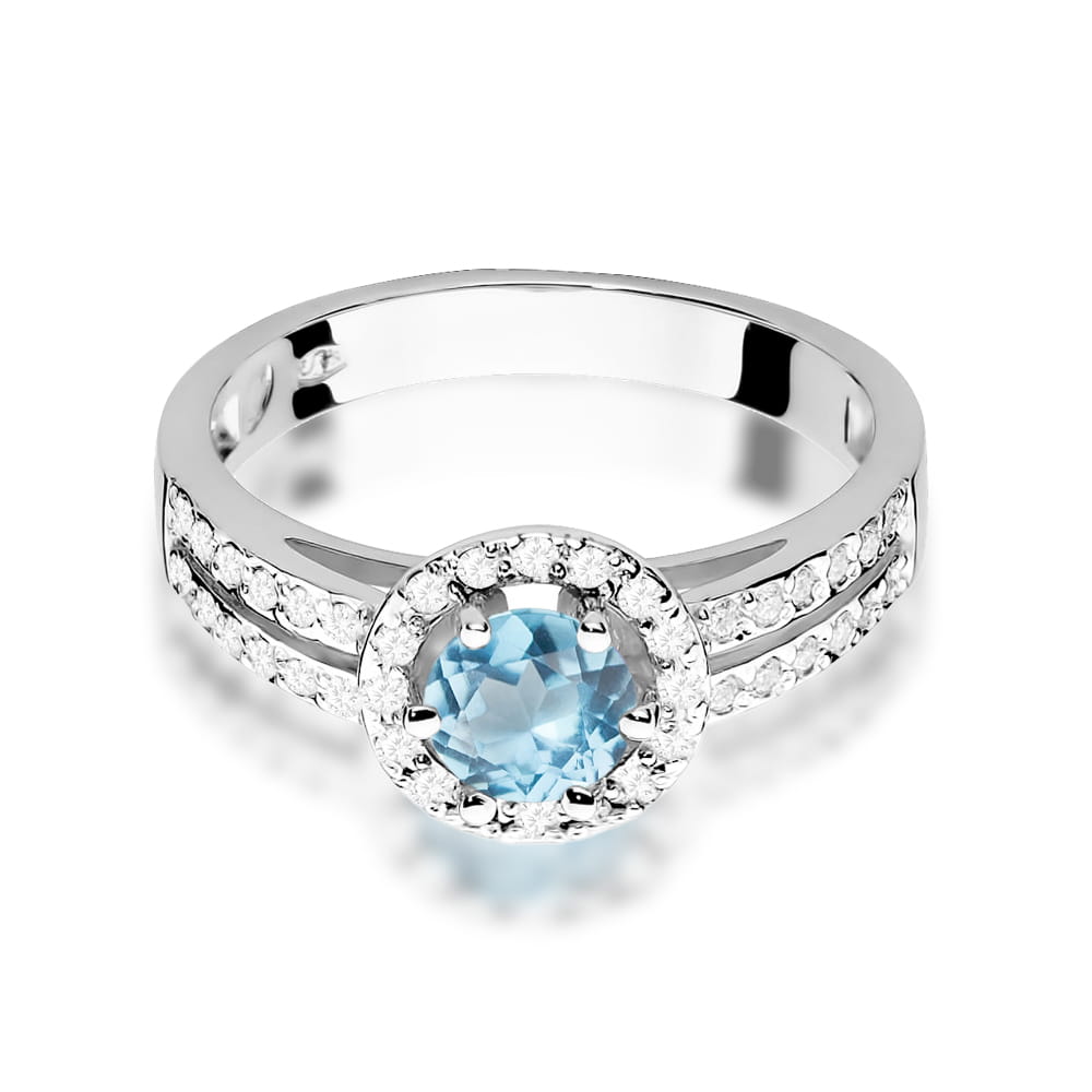 W087 Topaz prsteň 0,50ct biele zlato Au 585/1000 - 1