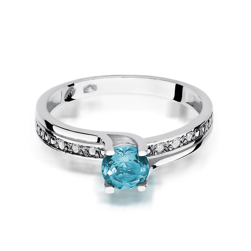W106 Topaz prsteň 0,50ct biele zlato Au 585/1000 - 1