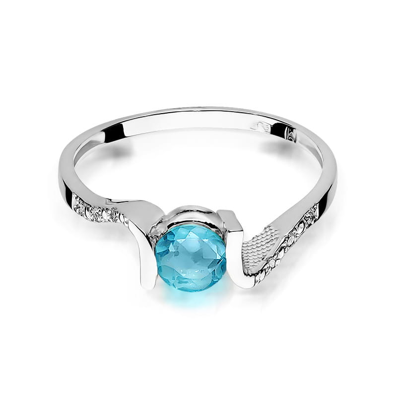 W120 Topaz prsteň 0,50ct biele zlato Au 585/1000 - 1