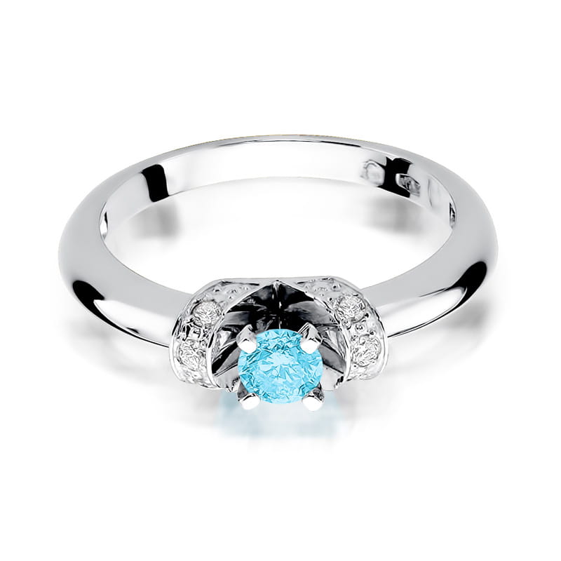 W043 Topaz prsteň 0,50ct biele zlato Au 585/1000 - 1