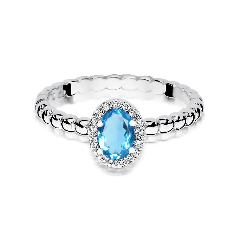 W359 Topaz prsteň 0,50ct biele zlato Au 585/1000 - 1