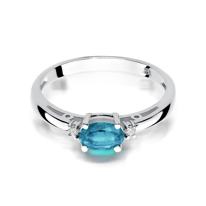 W006 Topaz prsteň 0,50ct biele zlato Au 585/1000 - 1