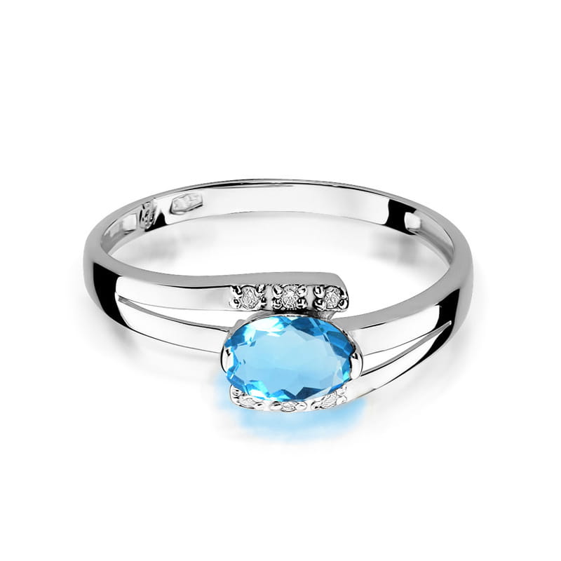 W119 Topaz prsteň 0,50ct biele zlato Au 585/1000 - 1