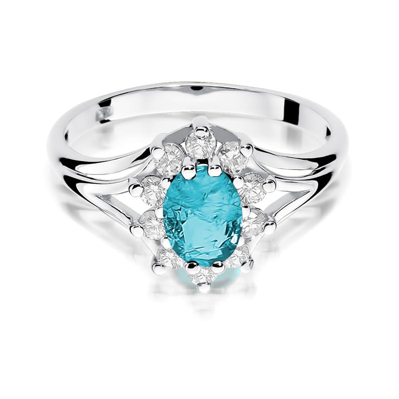 W037 Topaz prsteň 0,90ct biele zlato Au 585/1000 - 1