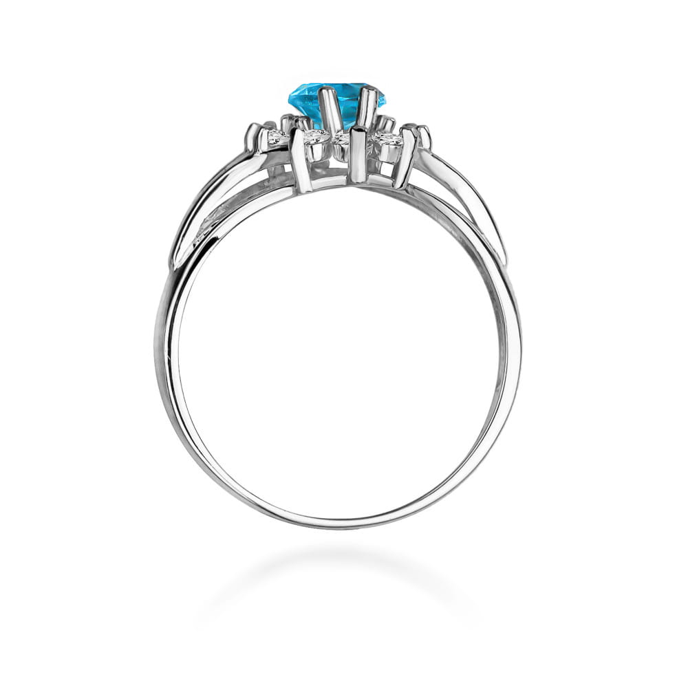 W037 Topaz prsteň 0,90ct biele zlato Au 585/1000 - 2
