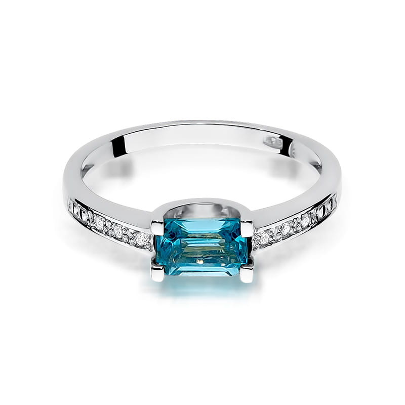 W105 Topaz prsteň 0,65ct biele zlato Au 585/1000 - 1