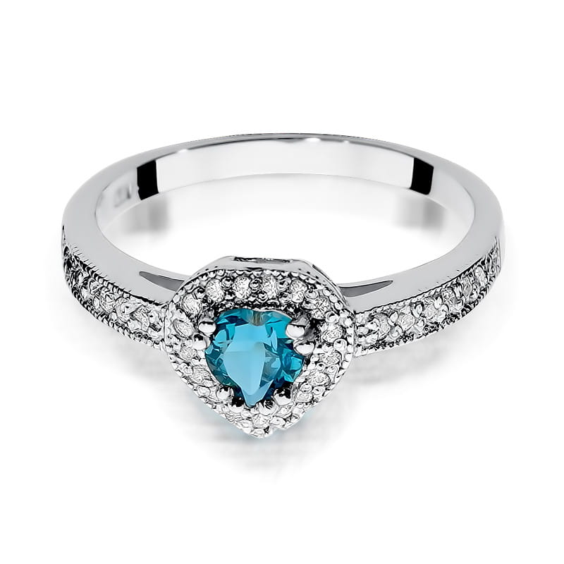 W046 Topaz prsteň 0,50ct biele zlato Au 585/1000 - 1