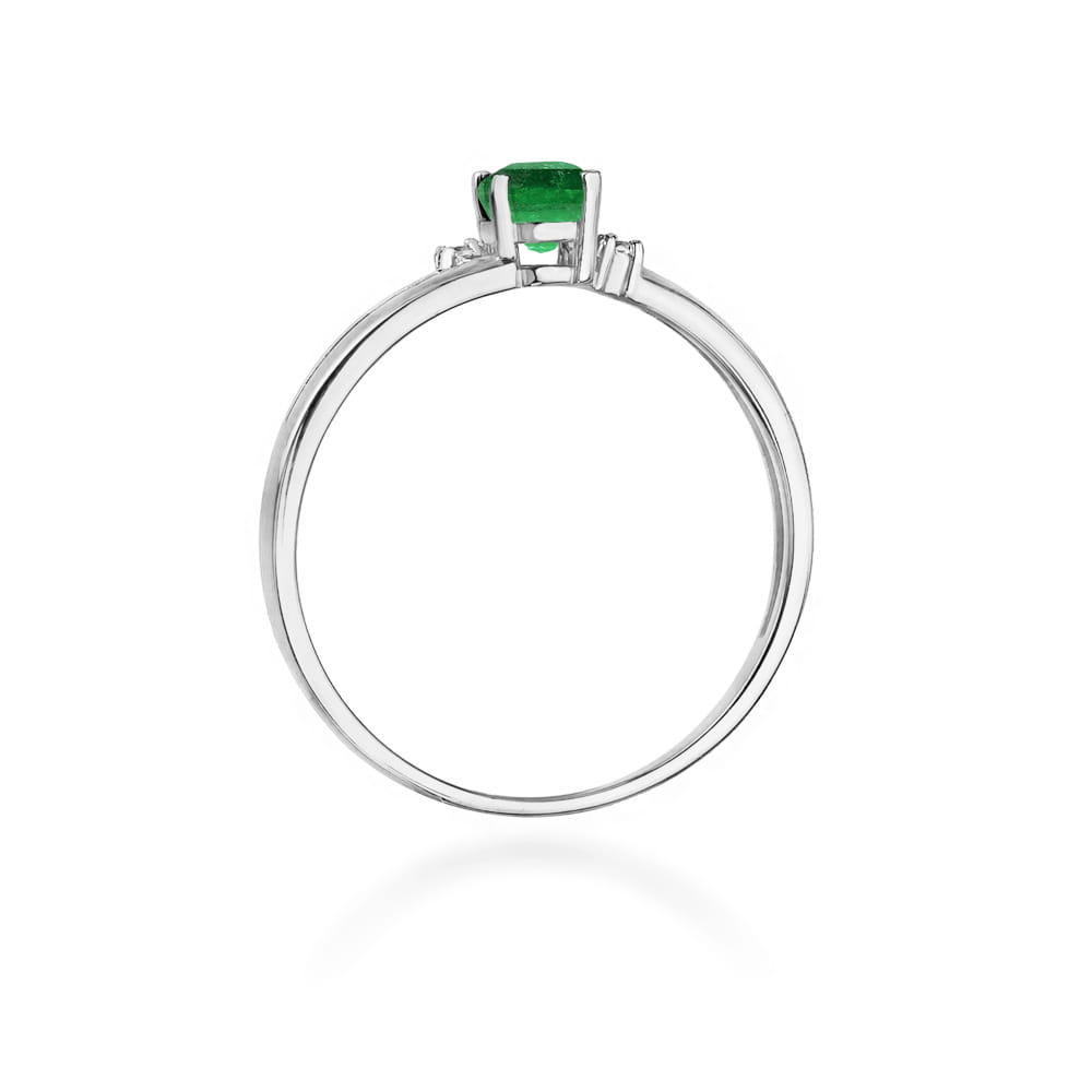W068 Smaragdový prsteň 0,40ct biele zlato Au 585/1000 - 2