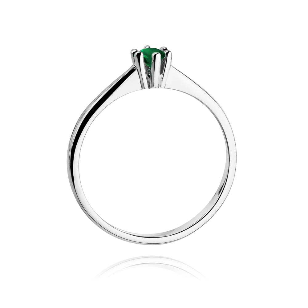 W256 Smaragdový prsteň 0,30ct biele zlato Au 585/1000 - 2