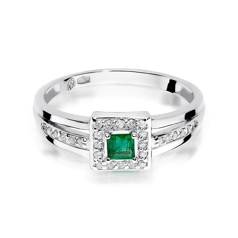 W271 Smaragdový prsteň 0,15ct biele zlato Au 585/1000 - 1