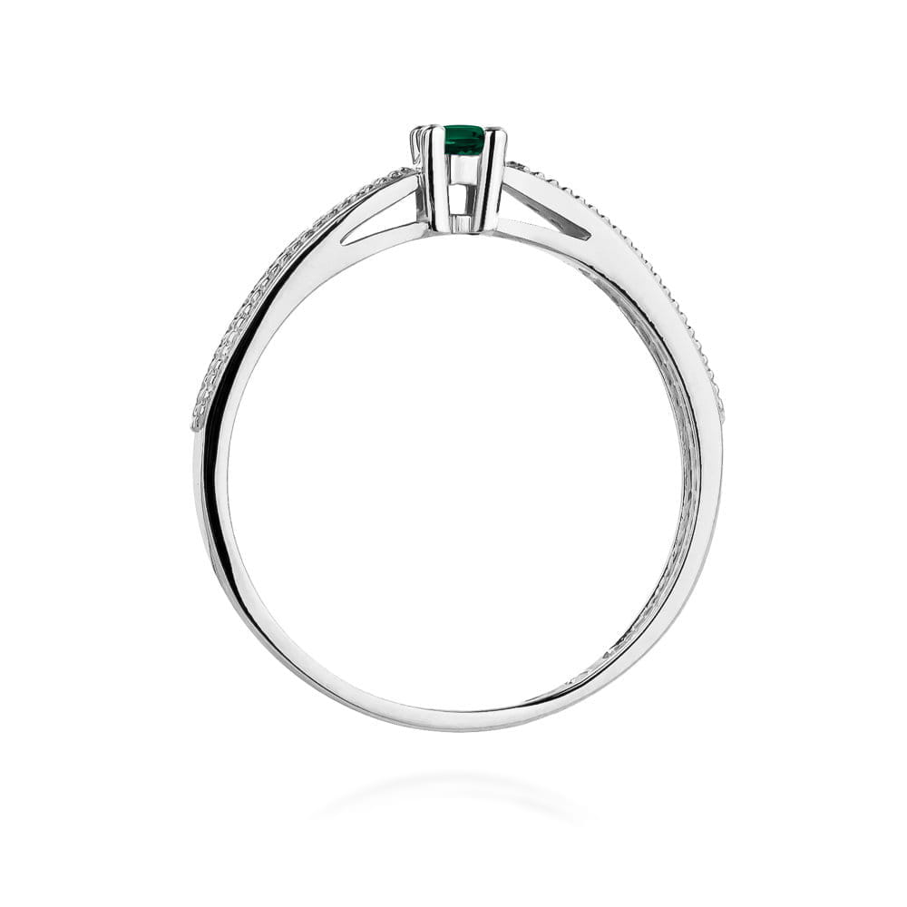 W449 Smaragdový prsteň 0,15ct biele zlato Au 585/1000 - 2