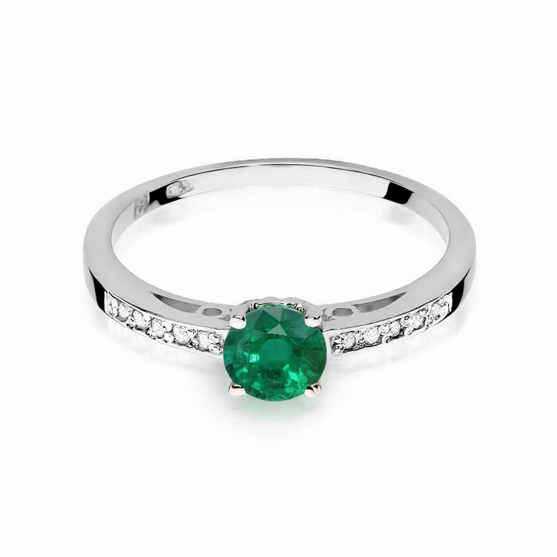 W066 Smaragdový prsteň 0,50ct biele zlato Au 585/1000 - 1