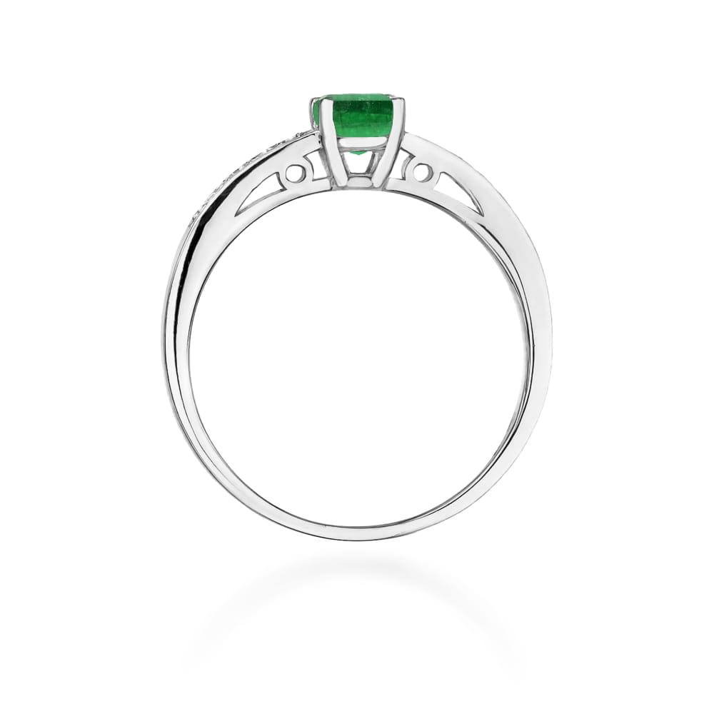 W066 Smaragdový prsteň 0,50ct biele zlato Au 585/1000 - 2