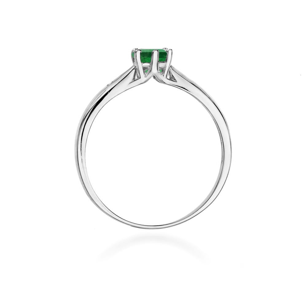 Prsteň W074 Emerald 0,50ct biele zlato Au 585/1000 - 2