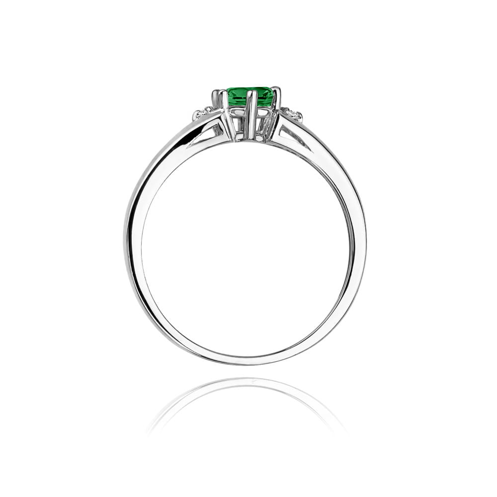 W076 Smaragdový prsteň 0,50ct biele zlato Au 585/1000 - 2