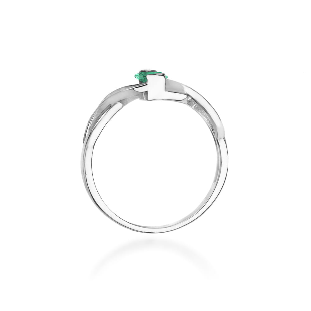 W028 Smaragdový prsteň 0,40ct biele zlato Au 585/1000 - 2