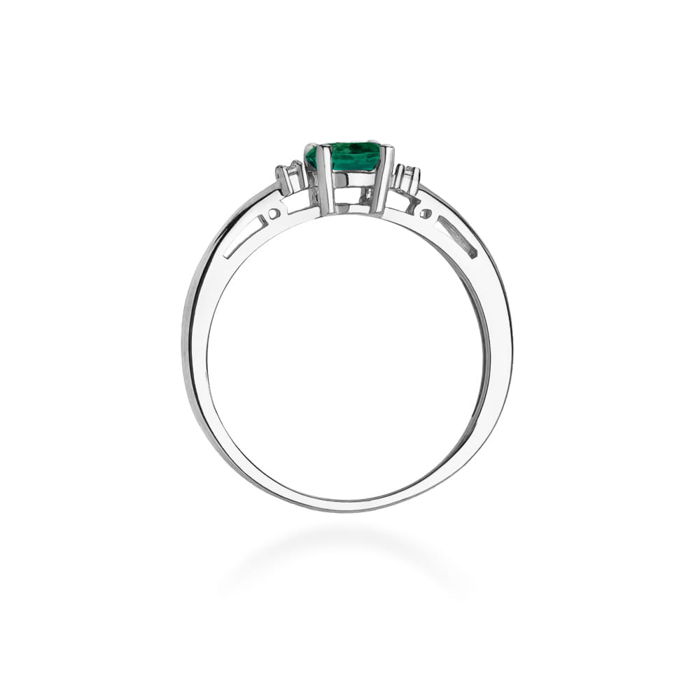 W006 Smaragdový prsteň 0,40ct biele zlato Au 585/1000 - 2