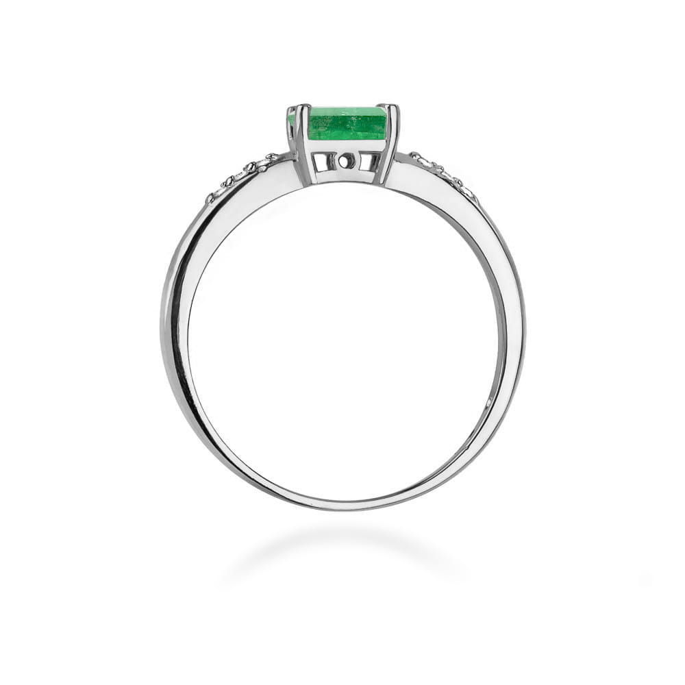 Prsteň W077 Emerald 0,40ct biele zlato Au 585/1000 - 2