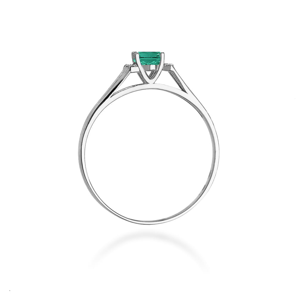 W005 Smaragdový prsteň 0,40ct biele zlato Au 585/1000 - 2