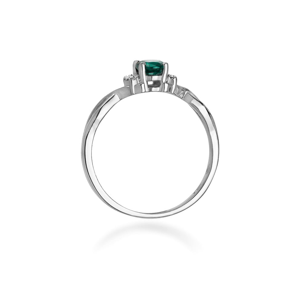 Prsteň W019 Emerald 0,40ct biele zlato Au 585/1000 - 2