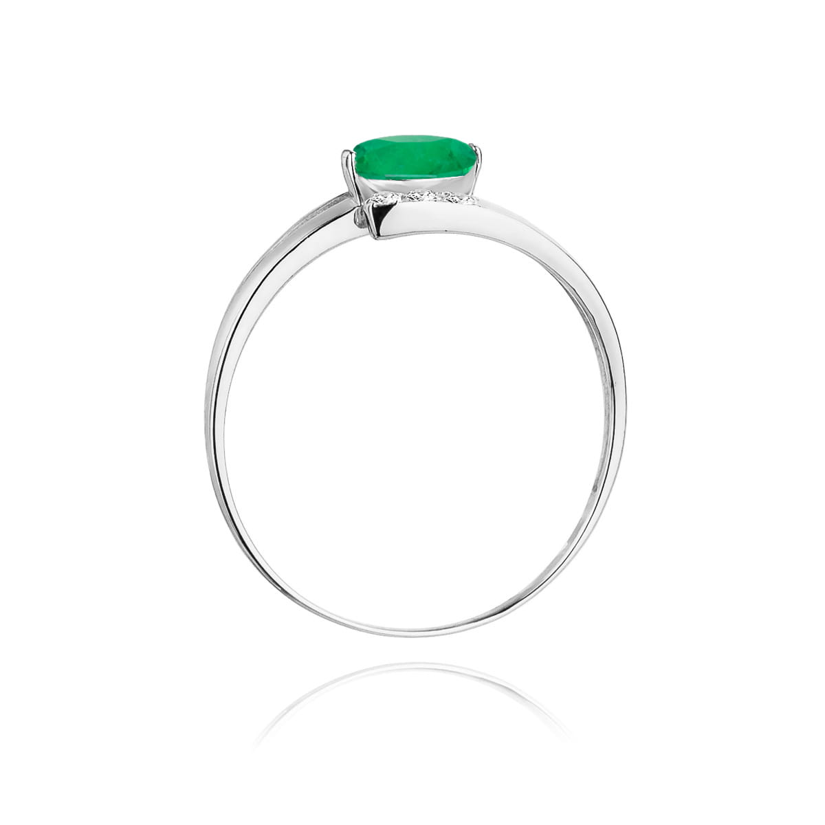 W119 Smaragdový prsteň 0,40ct biele zlato Au 585/1000 - 2